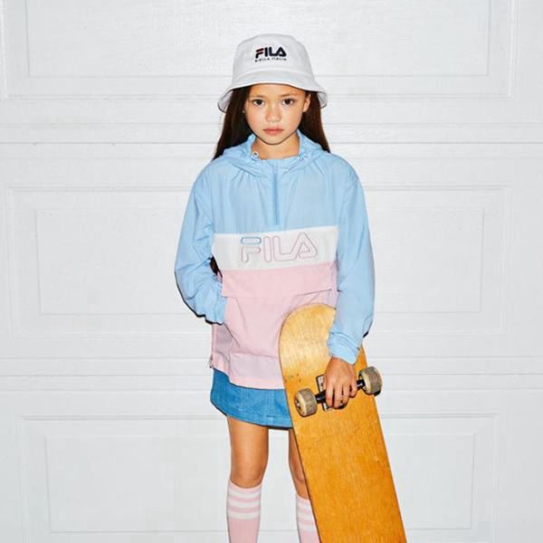 Chaquetas Fila Niñas Azules - Biella Windbreaker - España 269053QPT